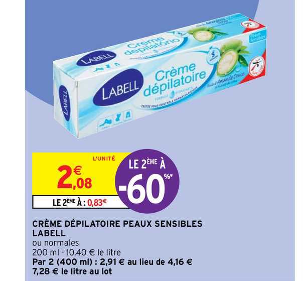 crème dépilatoire peaux sensibles labell