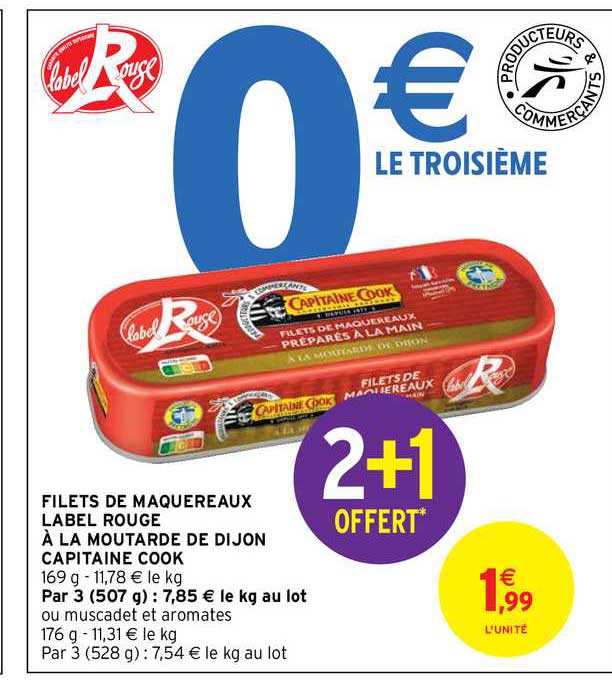 filets de maquereaux label rouge à la moutarde de dijon capitaine cook