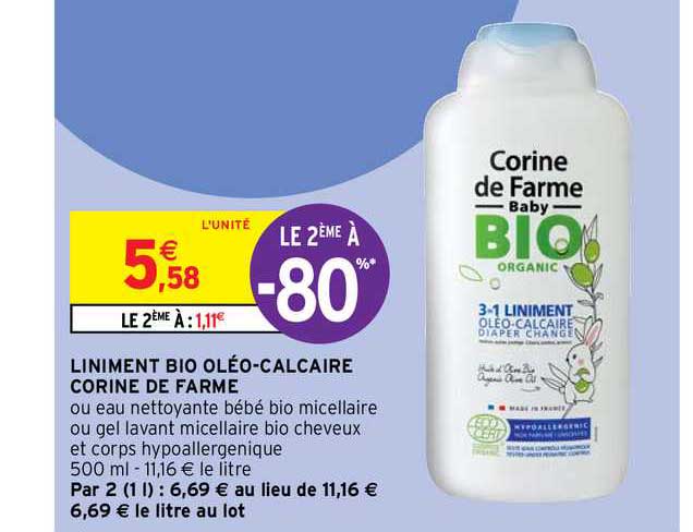 liniment bio oléo-calcaire corine de farme