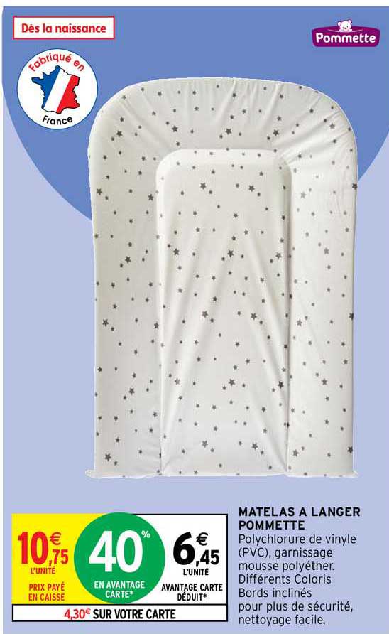 Matelas à Langer Pommette