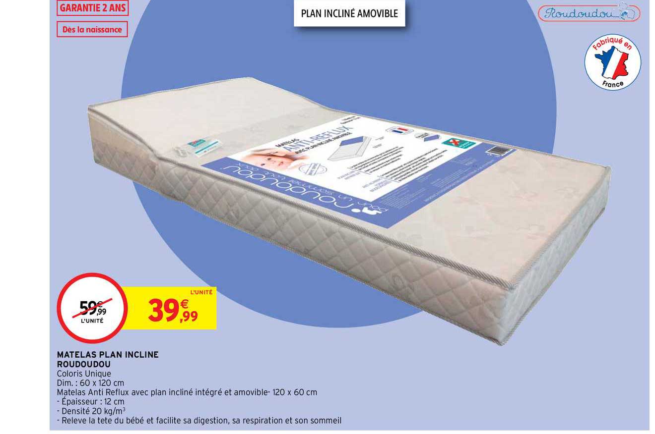matelas plan incliné roudoudou