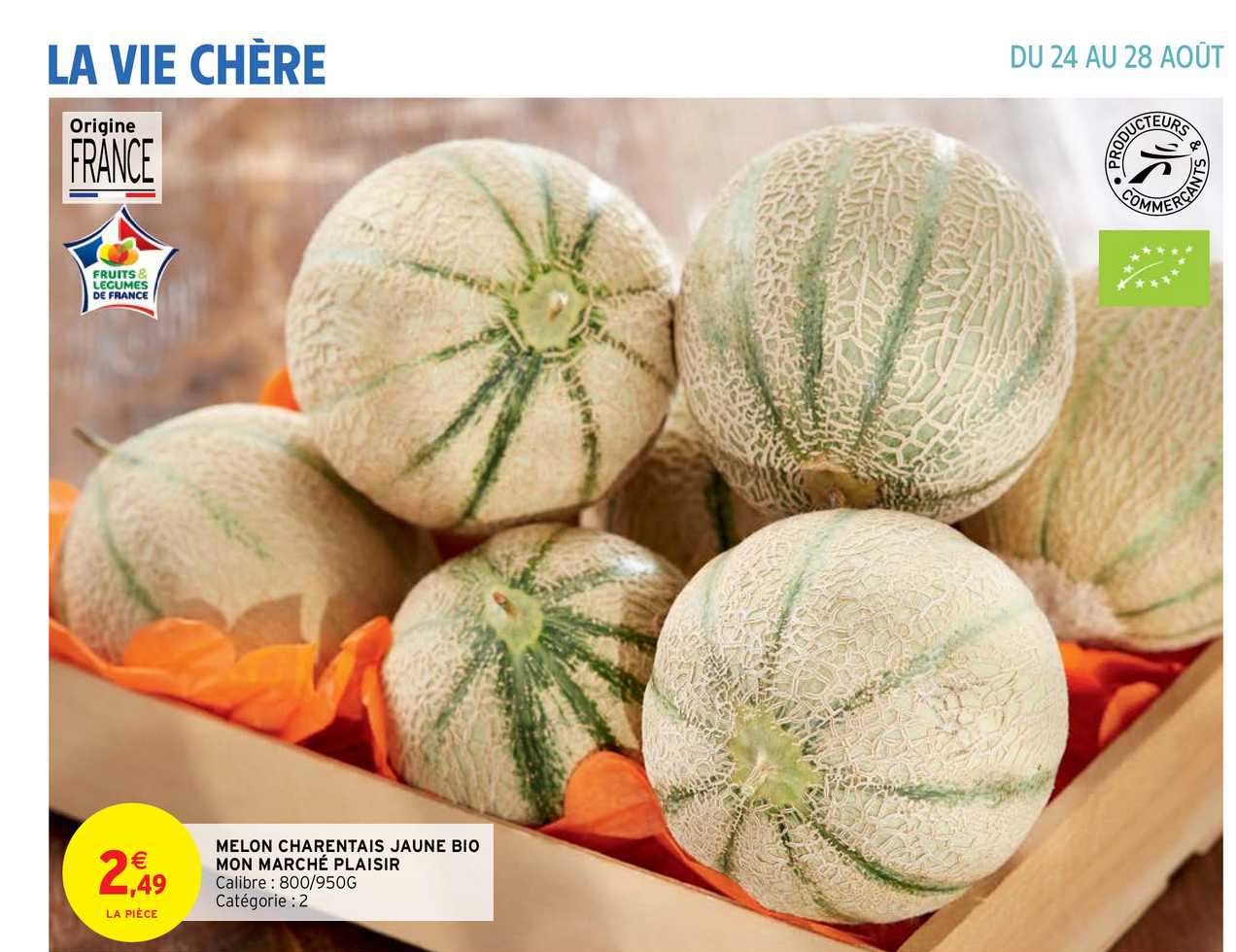 melon charentais jaune bio mon marché plaisir