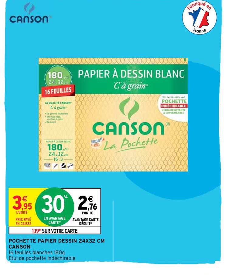 pochette papier dessin 24x32 cm canson