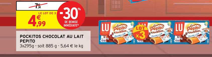 pockitos chocolat au lait pepito lu