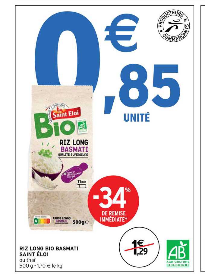 riz long bio basmati saint éloi