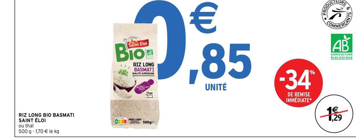 riz long bio basmati saint éloi