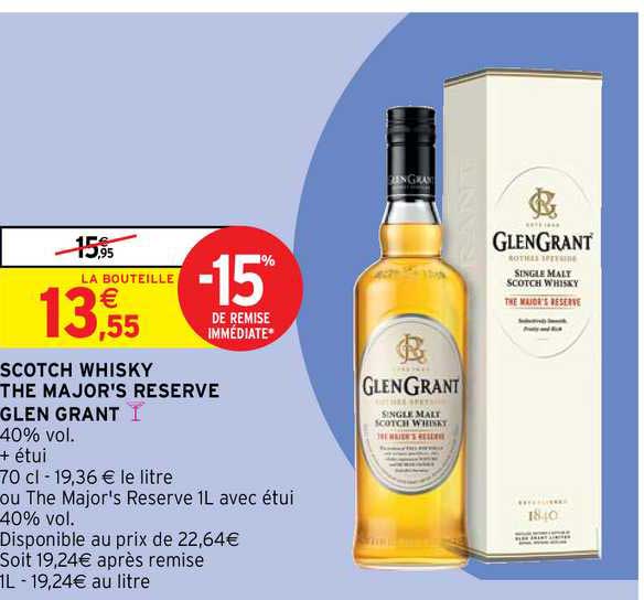 scotch whisky the marjor's reserve glen grant