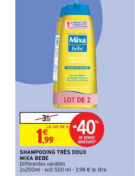 shampooing très doux mixa bébé