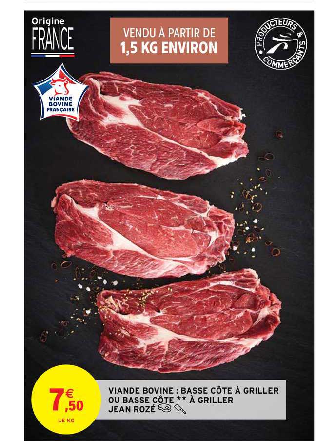 Viande Bovine : Basse Côte à Griller Ou Basse Côte à Griller Jean Rozé