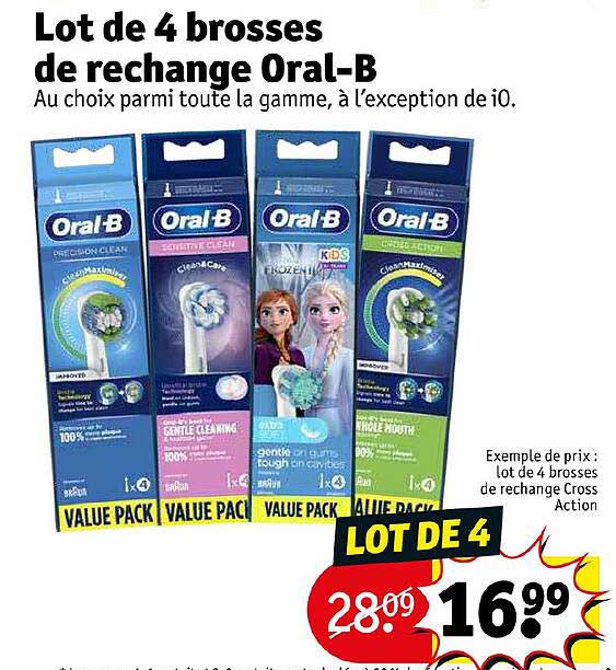 4 brosses de rechnge oral-b