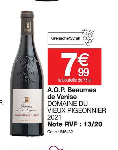 a.o.p beaumes de venise domaine du vieux pigeonnier 2021