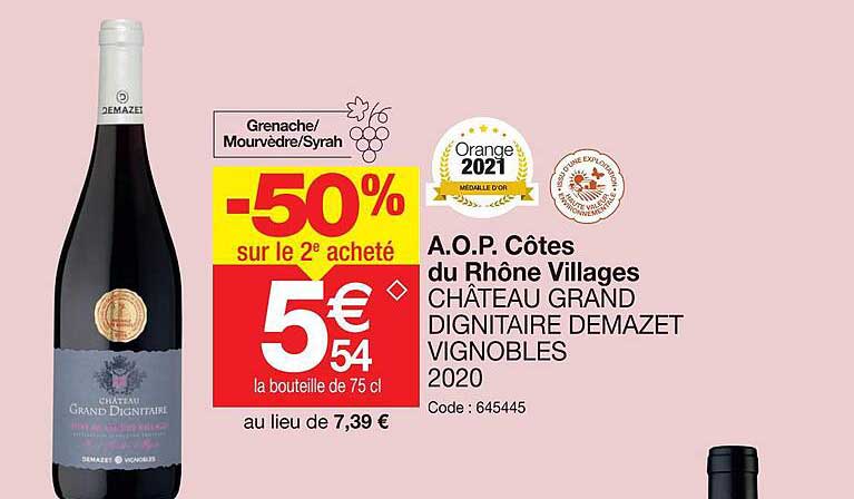 a.o.p côtes du rhône villages château grand dignitaire demazet vignobles 2020