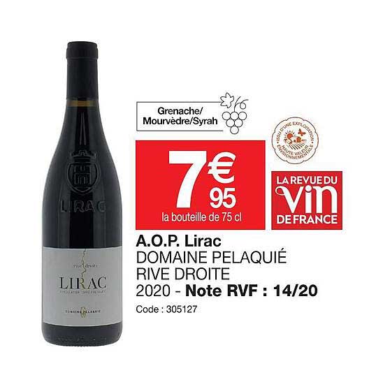 a.o.p lirac domaine pelaquié rive droite 2020