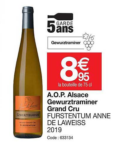 a.o.p.  alsace gewurstraminer grand cru furstentum anne de laweiss 2019