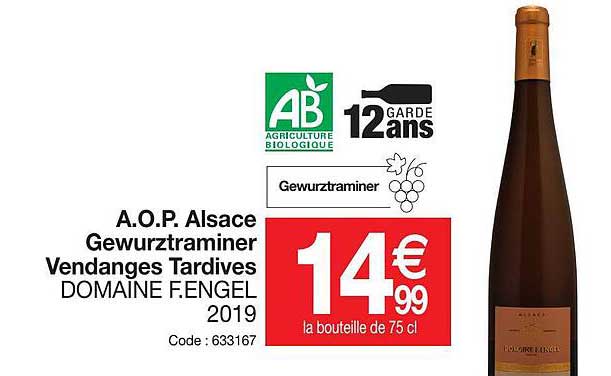 a.o.p.  alsace gewurztraminer vendanges tardives domaine f.engel