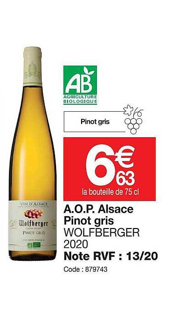 a.o.p.  alsae pinot gris wolfberger 2020