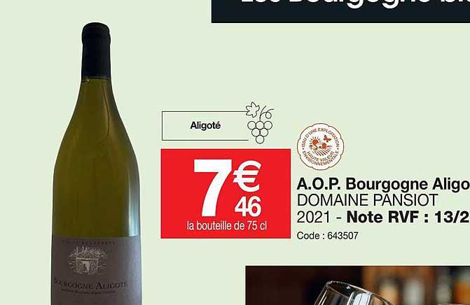 a.o.p.  bourgogne aligo domaine pansiot