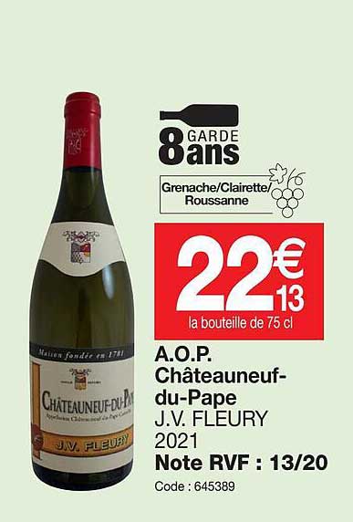 a.o.p.  châteauneuf du pape j.v fleury 2021