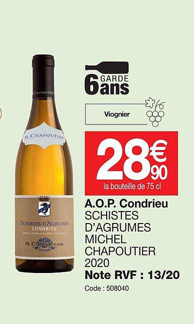 a.o.p.  condrieu schistes d'agrumes michel chapoutier 2020