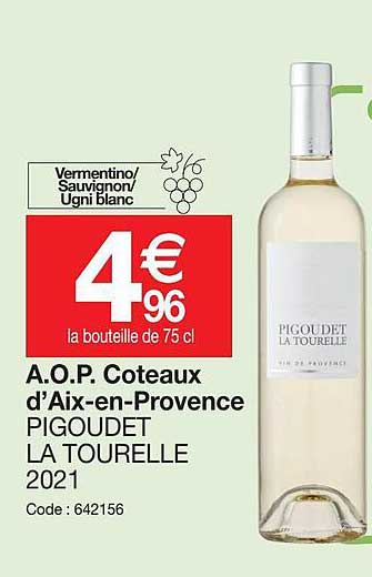 a.o.p.  coteaux d'aix en provence pigoudet la tourelle 2021