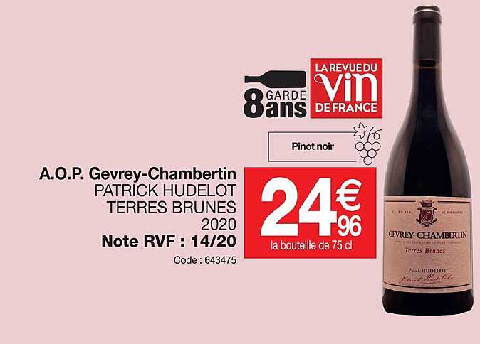 a.o.p.  gevrey-chambertin  patrick hudelot terres brunes 2020