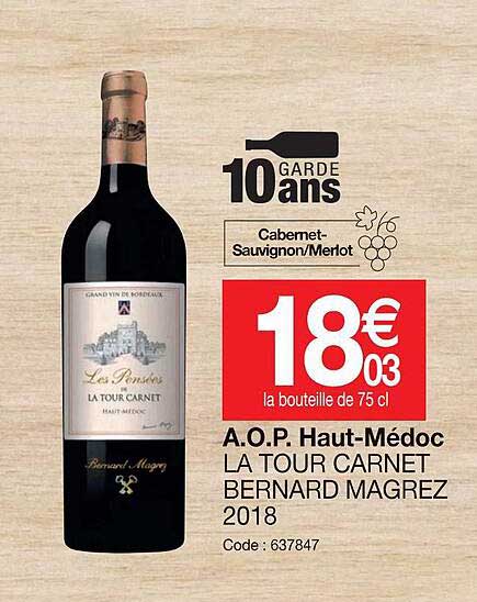 a.o.p. haut-médoc la tour carnet bernard magrez 2018