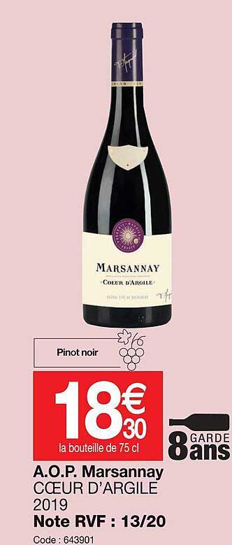 a.o.p.  marsanay coeur d'argile 2019