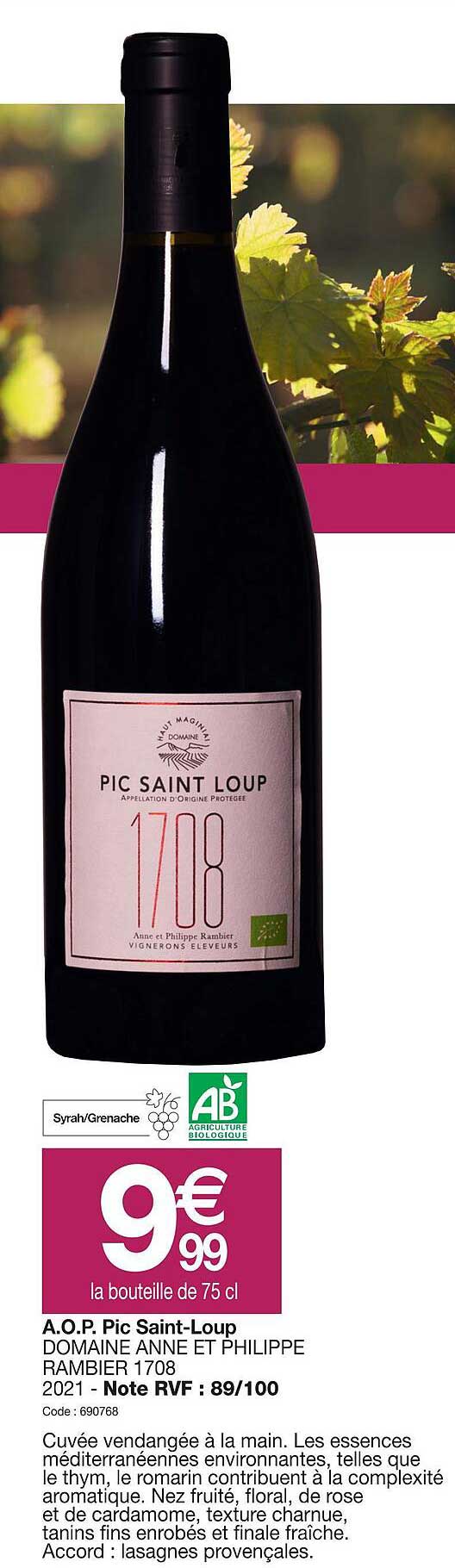 a.o.p.  pic saint-loup