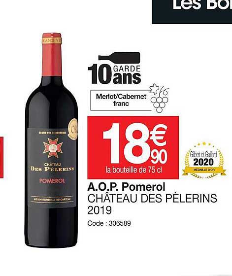 a.o.p. pomerol château des pèlerins 2019