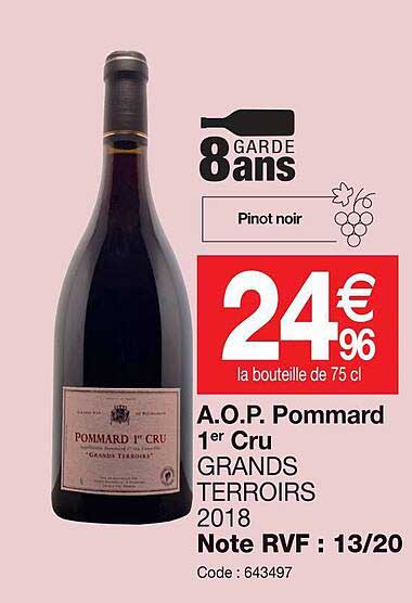 a.o.p.  pommard 1er cru grands terroirs 2018