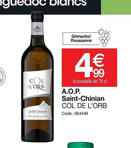 a.o.p.  saint-chinian col de l'orb