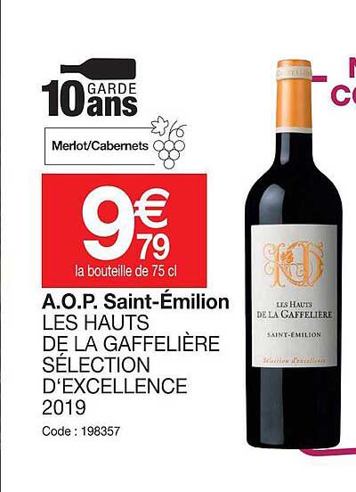 a.o.p. saint-émilion les hauts de la gaffelière sélection d'excellence 2019