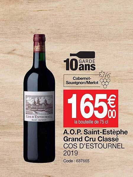 a.o.p. saint-estèphe grand cru classé cos d'estournel 2019