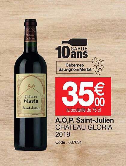 a.o.p.  saint-julien château gloria 2019