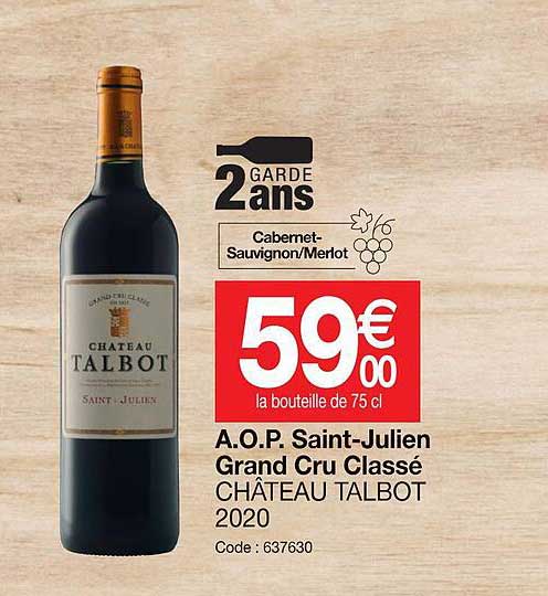 a.o.p. saint-julien grand cru classé château talbot