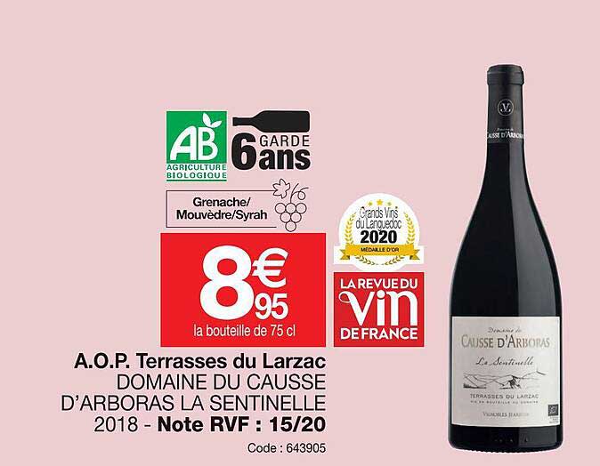 a.o.p.  terrasses du larzac domaine du causse d'arboras la sentinelle