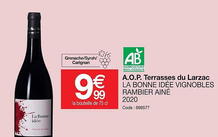a.o.p.  terrasses du larzac la bonne idée vignobles rambier ainé 2020