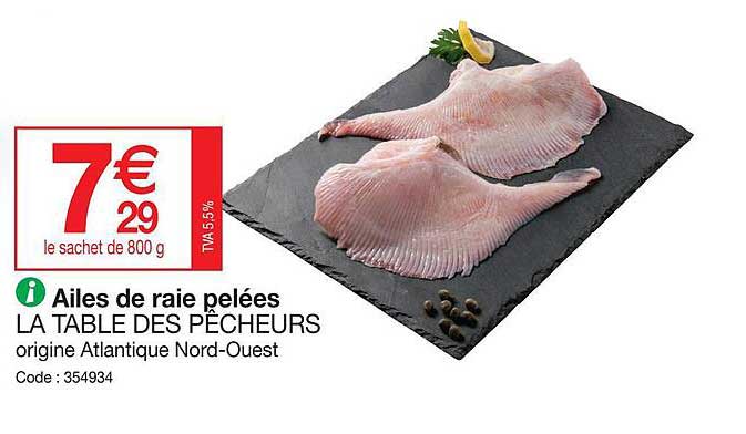 ailes de raie pelées la table des pêcheurs
