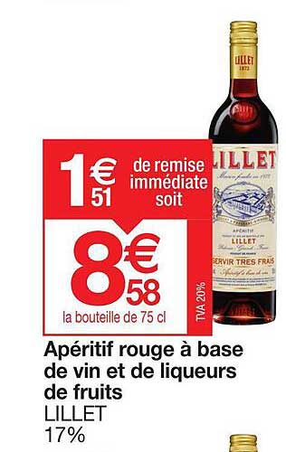 apéritif rouge à base de vin et de liqueurs de fruits