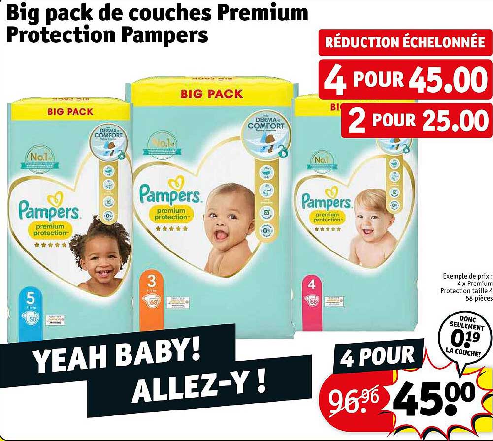 big pack de couches premium protection pampers