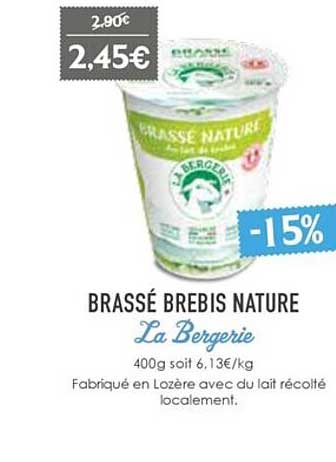 Brassé Brebis Nature La Bergerie