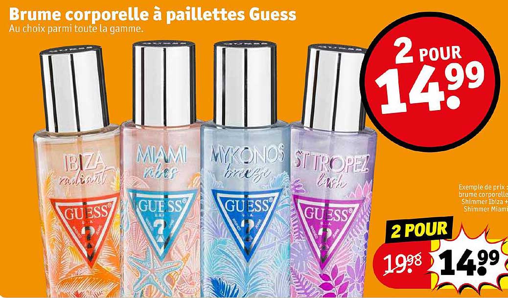 brume corporelle à paillettes guess