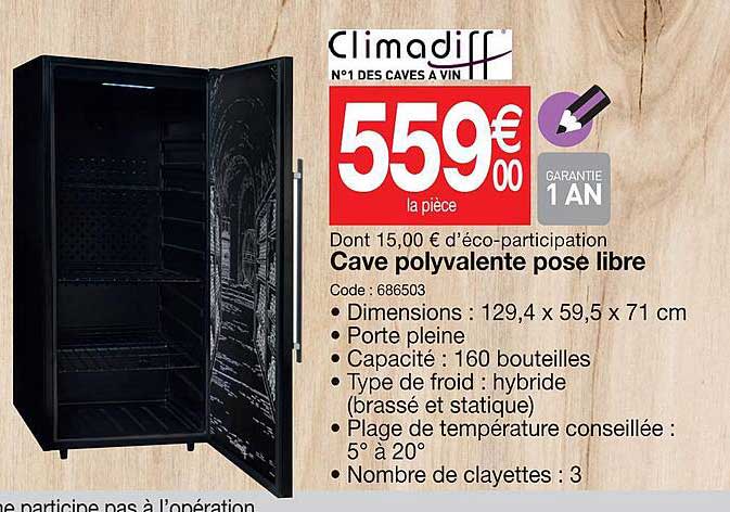 cave polyvalente pose libre climadiff