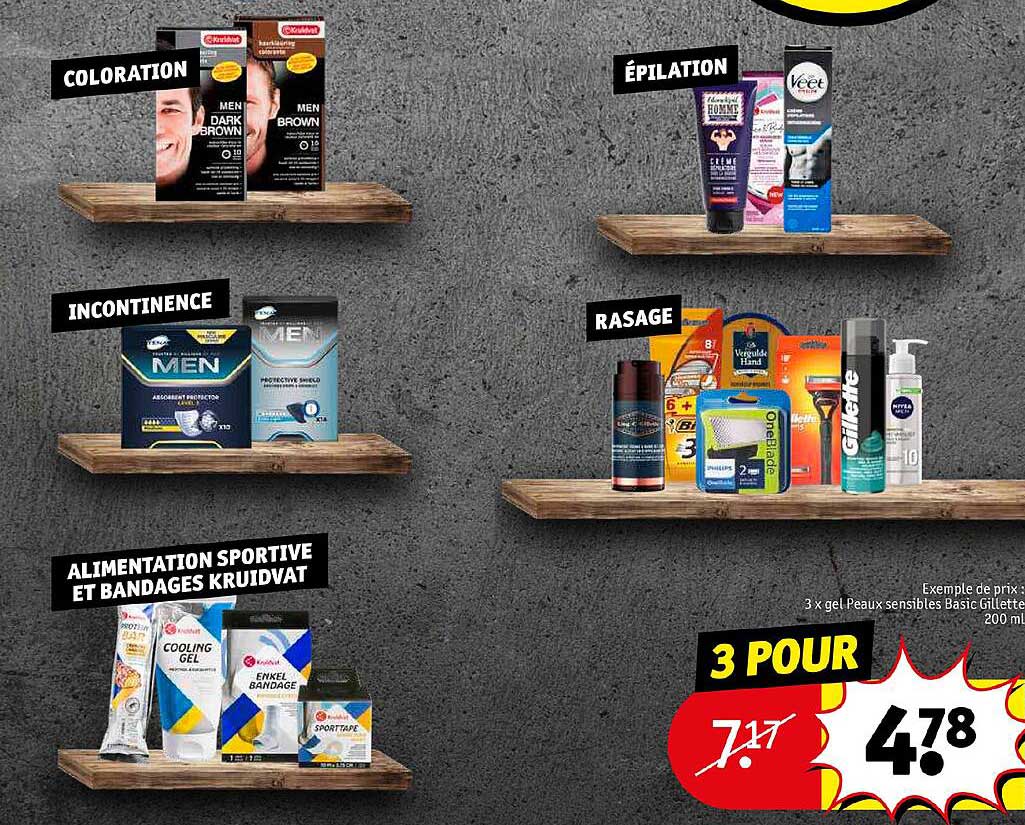 Coloration, épilation, Rasage Incontinence; Alimentation Sportive Et Bangages Kruidvat