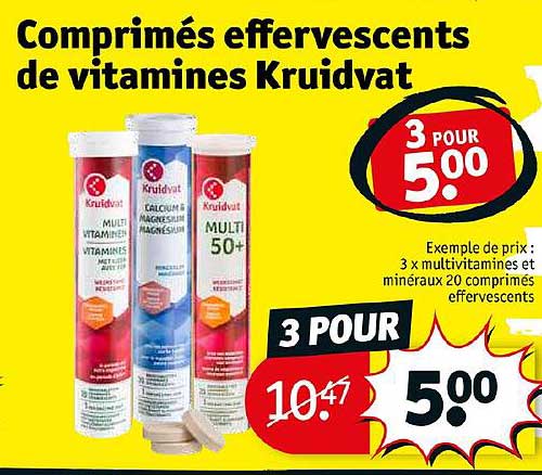 comprimés effervescents de vitamines kruidvat