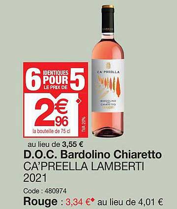 d.o.c. bardolino chiaretto ca'preella lamberti 2021