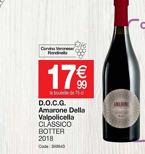 d.o.c.g amarone della valpolicella classico botter 2018