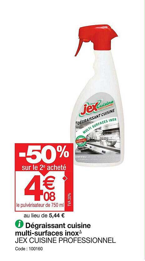 dégraissant cuisine multi-surfaces inox jex cuisine professionnel