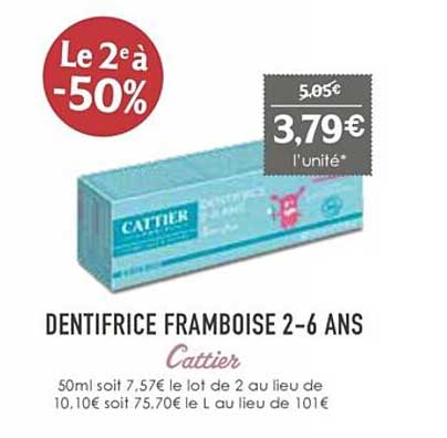 dentifrice framboise 2-6 ans cattier