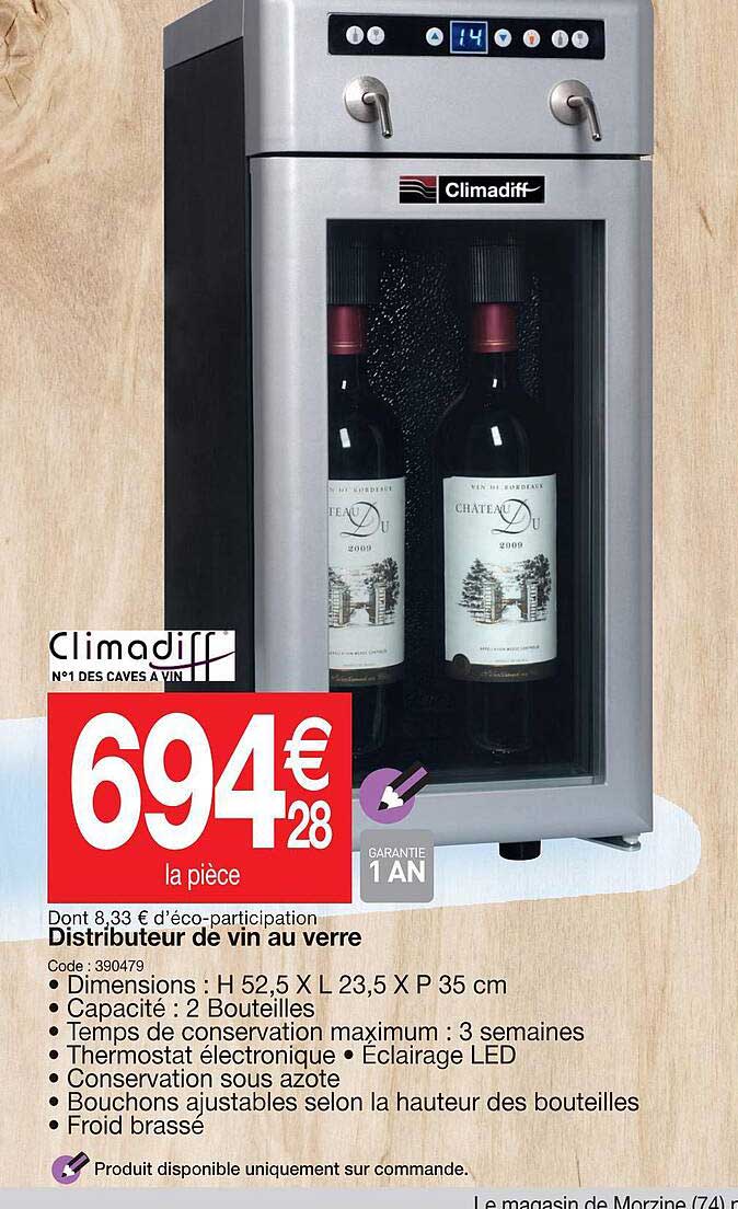 Distributeur De Vin Au Verre Climadiff